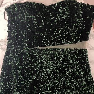 Slip thigh sequin tube dress